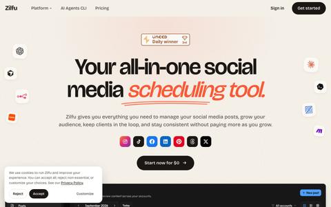 Free Social Media Scheduler — No Per-Seat Fees | Zilfu — screenshot