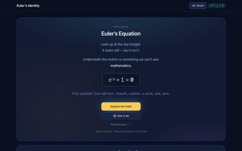 Euler’s Identity — screenshot