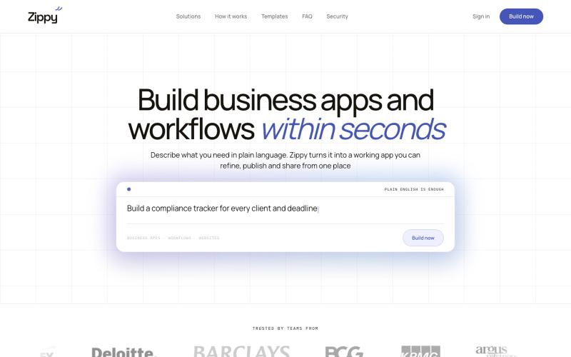 Zippy — Build business apps and workflows with AI — screenshot