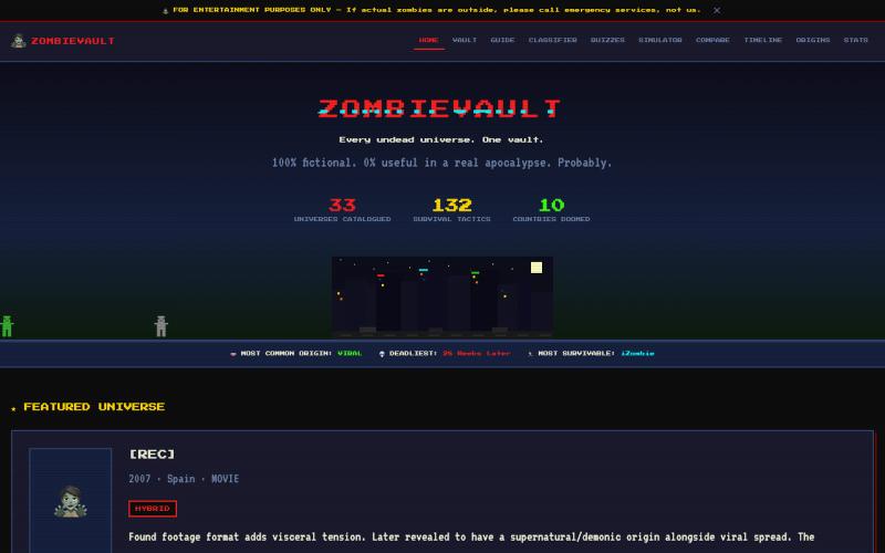 ZombieVault — Every Undead Universe. One Vault. — screenshot