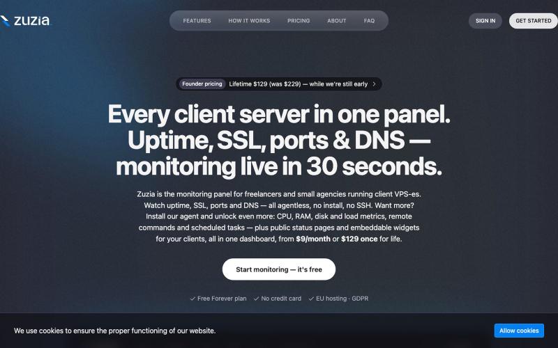 Server & website monitoring for freelancers and agencies — from $9/mo — screenshot